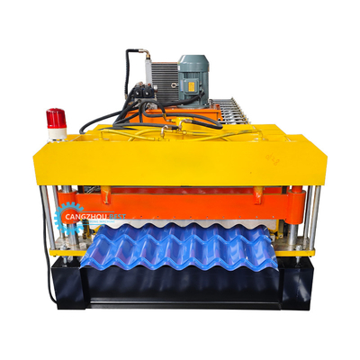 Βραζιλία Υλικό πάχος 0,3-0,8mm Roll Forming Machine Metal Steel Roof Tile Making Υδραυλική κοπή