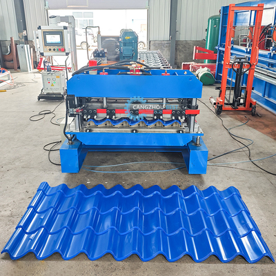 Μεξικό Λαϊκό Σχεδιασμό Σκεπή Κεραμίδας Roll Forming Machine Υδραυλικός οδηγός Στύλος 3D Cutter Ισπανικά