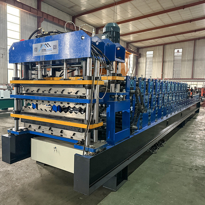 Δέλτα Inverter Τρία στρώματα οροφής χάλυβα Profile Roll Forming Machine Για 0,25-0,6mm πάχος υλικού