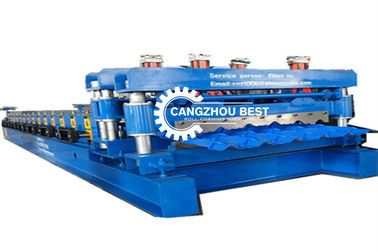 Υδραυλική ισχύς 5.5kw PLC Control Box Step Roof Tile&amp;Glazed Tile Forming Machine