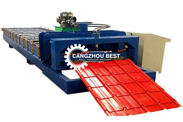 Υδραυλική ισχύς 5.5kw PLC Control Box Step Roof Tile&amp;Glazed Tile Forming Machine